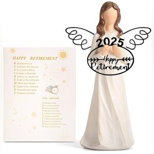 NWT 2025 Retirement Angel Figurine Retirement Blessing Card